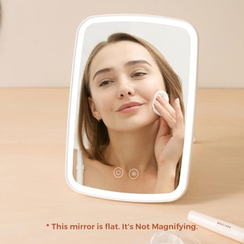 NEZZOE Lighted Makeup Mirror, Portable Mirror with Lights, 1500mAh Rechargeable Vanity Mirror with 3 Colors and Brightness Adjustable 5
