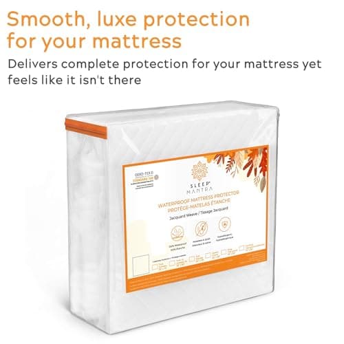 Sleep Mantra California King Adjustable Mattress Cover, White, Vinyl-Free 3D Air Fabric, Waterproof, Machine Washable 7