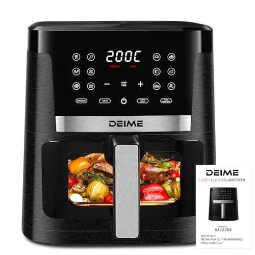 DEIME Air Fryer 7.5 QT 1700W Oilless Oven Healthy Cooker Air Fryers Large Capacity with 12 Presets, Visible Cooking Window, LCD Touch Screen, Customerizable Cooking, Non-Stick Basket Recipe (Black) 10