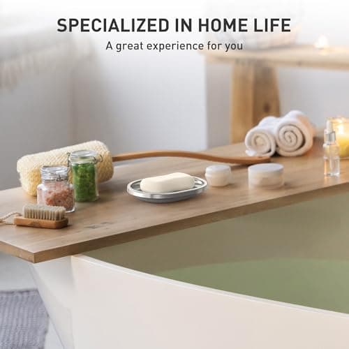 Soap Dish,Stainless Steel Soap Holder with Drain Spout,Brushed Metal Soap Saver for Bathroom Shower, Bathtub, Kitchen Sink,Durable and Stylish 7