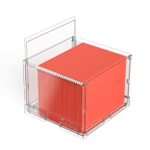 UMAIL File Box,Hanging File Organizer,Portable Storage Bins with Lids,Letter-size File Holder File Cabinet for Office/Home/Decor No Folders(1pack