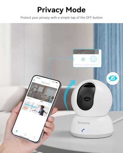 blurams Cameras for Home Security, 2K Pet Camera with Phone App, 360° PTZ Indoor Cameras, 2-Way Talk, Motion Tracking, Color/IR Night Vision, Compatible with Alexa, 8MP, Wi-Fi 6 7