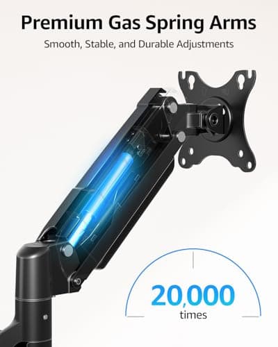 MOUNTUP Dual Monitor Stand for Desk, Monitor Arms for 2 Monitors 32 27 24 22 Inches, Height Adjustable Double Monitor Mount, VESA Mount with C-Clamp & Grommet Base, Holds 4.4-17.6lbs 8