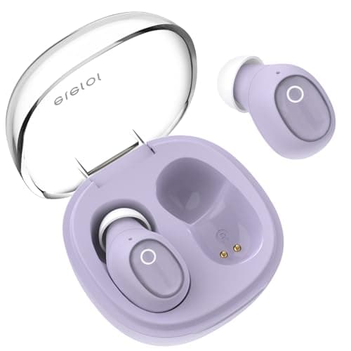 eleror Wireless Earbuds for Small Ears Women Men, Purple Bluetooth Earbuds for Small Ear Canals, Mini Ear Buds Wireless Bluetooth Earphone for iPhone, Android Earbuds Wireless Bluetooth Mic