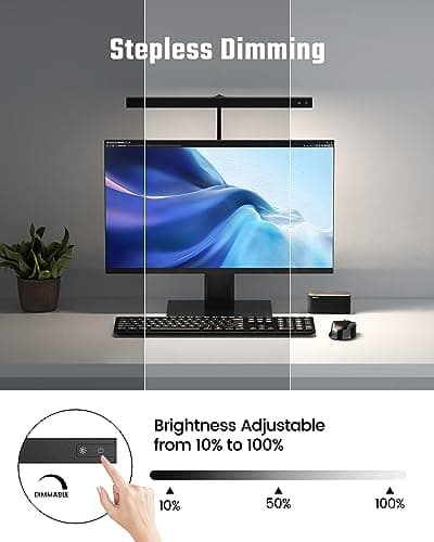 SUPERDANNY LED Desk Lamp for Office Home, Eye-Caring Desk Light with Adjustable Gooseneck, 12W Touch Control Dimmable Brightness, Architect Clamp Lamp with USB Adapter for Reading Study Workbench 5