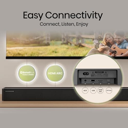 Hisense HS2100 2.1 Ch 240W Sound Bar with Wireless Subwoofer - DTS Virtual X, Dolby Audio, Ezplay, 6 EQ Modes, HDMI ARC, Bluetooth 5.3 7