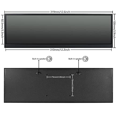 wisecoco 12.6 Inch Mini Touch Screen Monitor Secondary Screen FHD IPS Stretched Bar LCD Display 1920X515 HDMI for PC Laptop Computer Health Speed Windows Sub CPU GPU Temperature Display R126F01T-HB 5