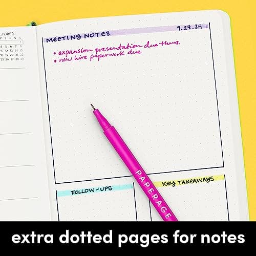 PAPERAGE 2024 Weekly & Monthly Hardcover Planner (Turquoise), 12 Month (January 2024 - December 2024), 5.7 in x 8 in, Weekly & Monthly Spreads, Includes Additional Note Pages, Back Pocket & Trackers 6