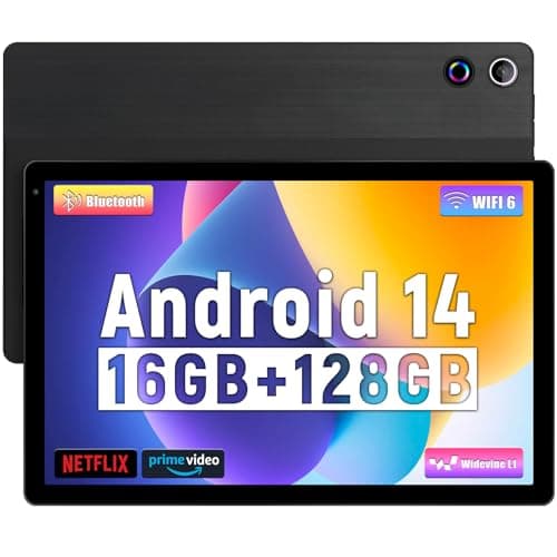 FEARWIKY Tablet, 10.4 inch Android Tablet with 16GB RAM 128GB ROM 1TB TF Card Expandable Octa-Core, Widevine L1, 1280 * 800 HD Touchscreen, Face ID, Wi-Fi 6, Fast Charging