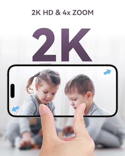 Comfyer Hybrid Video No WiFi & Smart WiFi Baby Monitor - 5" 1080P Split Screen & 2K Camera App Control, Motion Alerts, Sound Detection, HD Night Vision, 5050mAh Battery,Triple Security, 1600ft Range 6