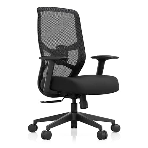 Tempur-Pedic ProTask Executive Task Office Chair with Mesh Back and Built-in Lumbar Support, Height-Adjustable Ergonomic Mesh Office Desk Chair, Black