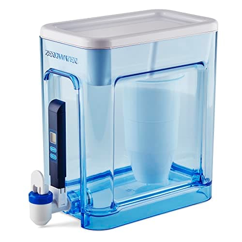 ZeroWater 22-Cup 5-Stage Water Filter Dispenser with Instant Read Out - 0 TDS for Improved Tap Water Taste - IAPMO Certified to Reduce Lead, Chromium, and PFOA/PFOS