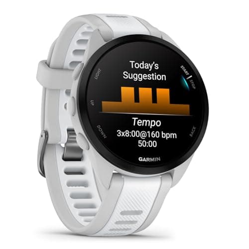 PlayBetter Garmin Forerunner 165 (Mist Gray/Whitestone) Running GPS Smartwatch Gift Box Bundle - AMOLED Touchscreen, 11-Day Battery, Training - Includes HD Screen Protectors, Wall Adapter & Case 8