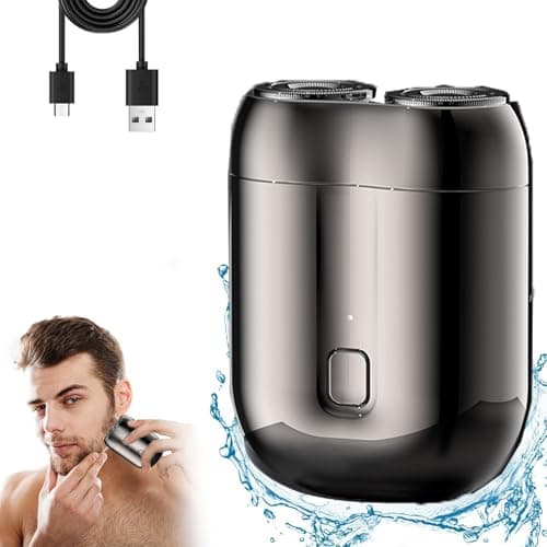 Mini Electric Shaver for Men, Upgrade Pocket Dual Head Shaver, Pocket Size Portable Razor for Men, USB Close Battery shavers，Rechargeable Waterproof Compact Electric Razor (Gray)