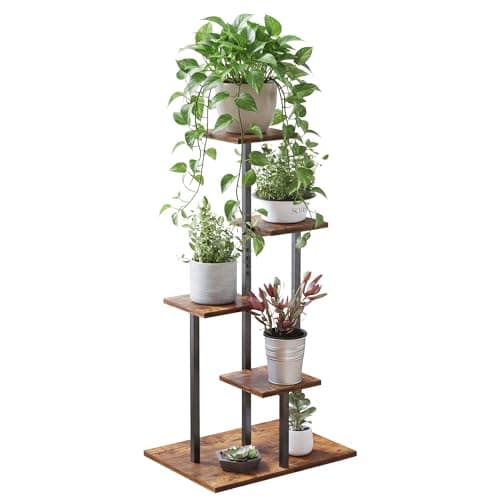 VonDream 4 Tier Plant Stand Indoor, Tiered Plant Stands for Indoor Plants Multiple, Corner Flower Stand for Living Room, Multi-Layer Vintage Design Plant Shelf
