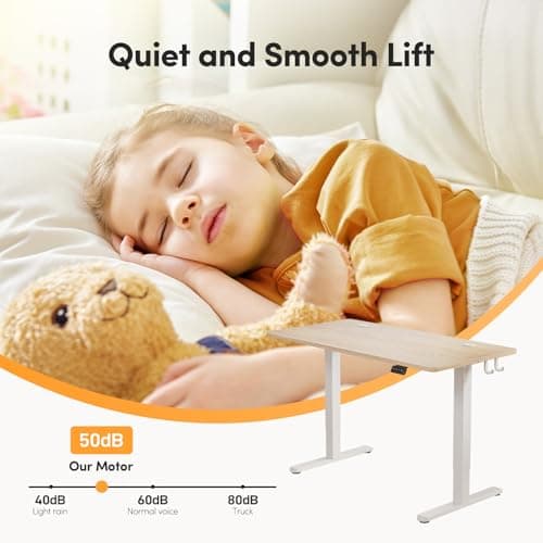 FEZIBO Electric Standing Desk Adjustable Height, 55 x 24 Inch Sit Stand Desk, Home Office Desk, Ergonomic Computer Workstation, Maple 5