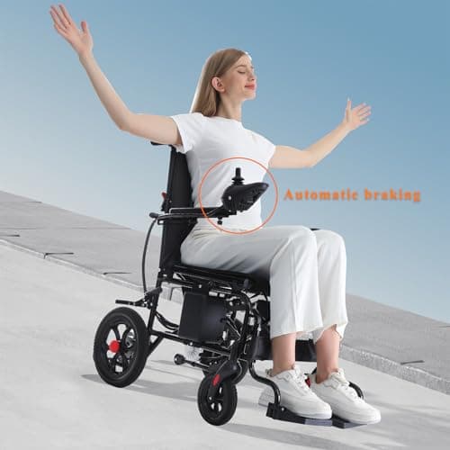 Electric Wheelchair,All Terrain Motorized Wheelchair for Seniors,Long Range Lightweight Foldable Electric Wheelchair15 Mile Range, 500W Motor 7