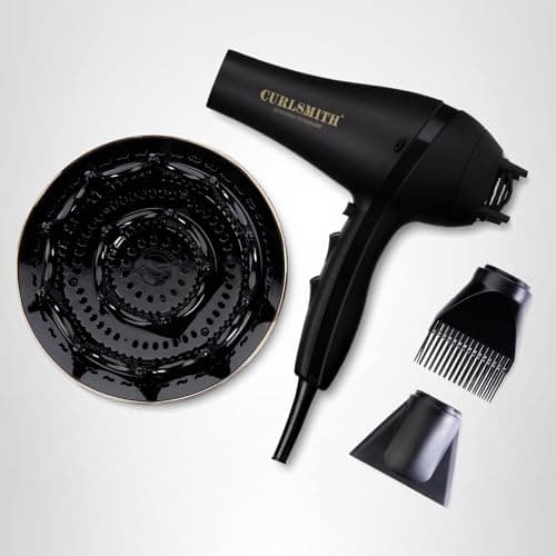 Curlsmith Defrizzion Hair Dryer - for Curly Hair w/Extra Large 8" Diffuser for Fast Drying, 2 Speeds, 3 Heat Settings, Sustained Cool Setting with Minimal Heat Impact 9