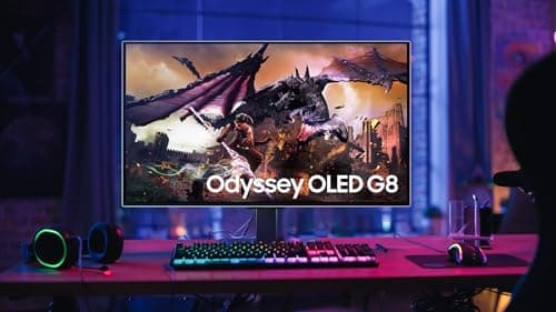Samsung 32" Odyssey OLED G8 (G80SD) Series 4K UHD Smart Gaming Monitor w QD-OLED, 240Hz 0.03ms, G-Sync Compatible, Glare-Free Display, Sleek Metal Design, LS32DG800SNXZA, 3 Yr Warranty 24