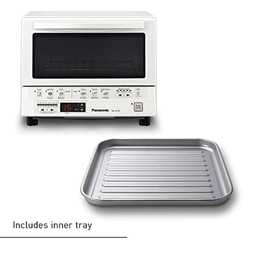 Panasonic FlashXpress Toaster Oven Countertop, 4-Slice Compact Size with Double Infrared Heating, 6 Auto Cook Options and Precise Temperature Control, 1300W - NB-G110P-W (White) 6
