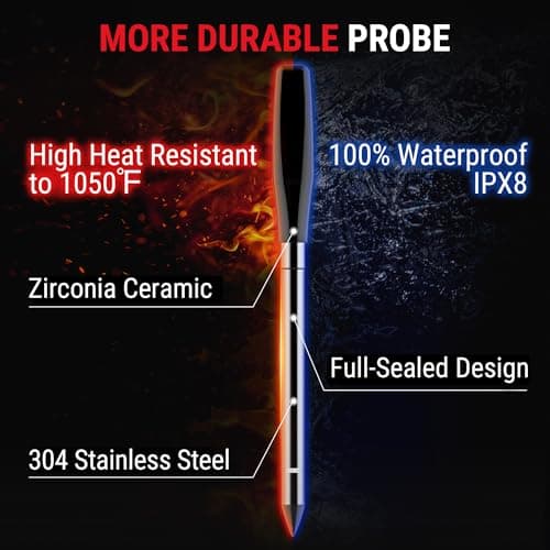 TempPro TempSpike 1000FT Wireless Meat Thermometer Digital with 2 Upgraded Ultra-Thin Probes, Kitchen Food Thermometer Cooking, Turkey, Smoker, BBQ, Grill Temperature Indicator (Previously ThermoPro) 7