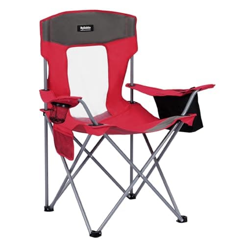 Camping Chairs Portable Folding Lightweight Outdoor Lawn Chair for Adults with Cooler Bag, Cup Holder and Side Pocket for Camping, Beach, Sports, Hiking, Fishing