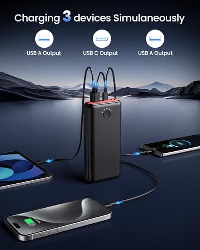 Portable Charger Power Bank 40000mah, USB C Fast Charging 22.5W External Battery Pack Phone Charger Quick Charge with 3 Outputs & 2 Inputs for iPhone 16/15 Samsung Android Camping Travel Essentials 5