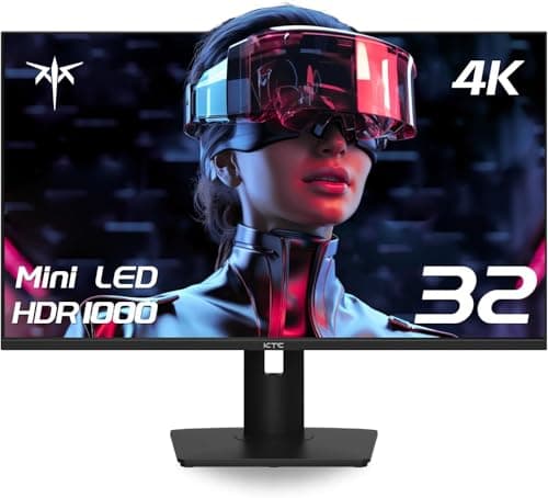 KTC 32 Inch 4K Mini LED Monitor, Fast IPS, HDR1000 144Hz 1ms MPRT Gaming Monitor,Type-C 45W, HDMI/DP/USB,RGB Light, Swivel/Height/Pivot/Tilt Adjust, VESA, Computer Monitor for Gaming & Designer 9