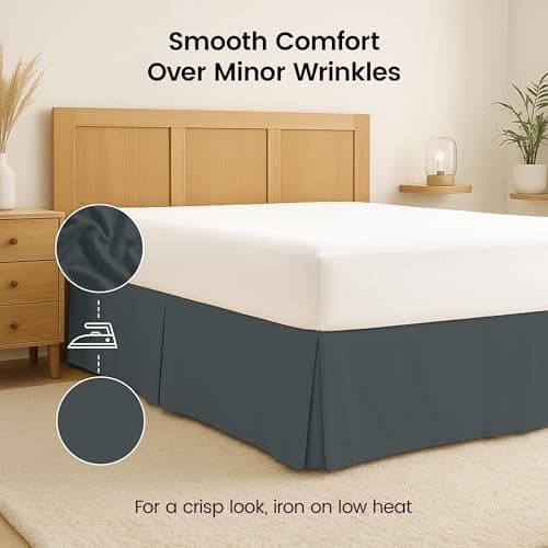 Utopia Bedding King Bed Skirt - Soft Quadruple Pleated - Easy Fit with 16 Inch Tailored Drop - Hotel Quality, Shrinkage and Fade Resistant (King, Grey) 6