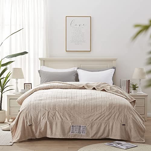 Westinghouse Electric Blanket Full Size, Super Cozy Soft Flannel 80"" x 84"" Heated Blanket with 10 Fast Heating Levels & 1-12 Auto-Off, Machine Washable, ETL&FCC Certification, Beige 9