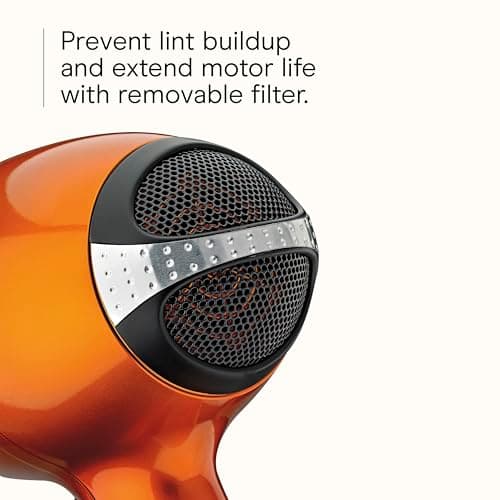 Infiniti PRO CONAIR Hair Dryer with Diffuser, Professional AC Motor, Tourmaline Ceramic Technology Blow Dryer, Includes Concentrator and Blowout Brush, Amazon Exclusive, Orange 6