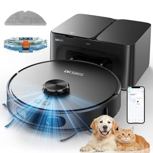 Robot Vacuum and Mop, 3-in-1 Robotic Vacuums Cleaner with LiDAR Navigation Smart Mapping & Max Strong 6000Pa Suction, Self Emptying Bases for 70 Days, WiFi/App/Alexa Voice Control, Obstacle Avoidance