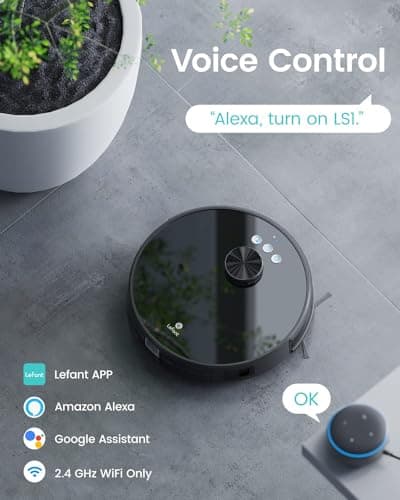 Lefant Robot Vacuum and Mop, LiDAR Navigation, 3200Pa Suction Robotic Vacuum Cleaner, Up to 150Mins, Real-time Map, No-go Zones, Compatible with Alexa/App, Ideal for Hard Floor and Pet Hair 6