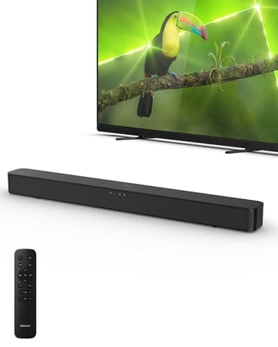 Philips B4000 Soundbar for TV, 2.0 Channel Sound, BT LE Audio, Easy Setup, EasyLINK, Roku TV Ready, Remote Control