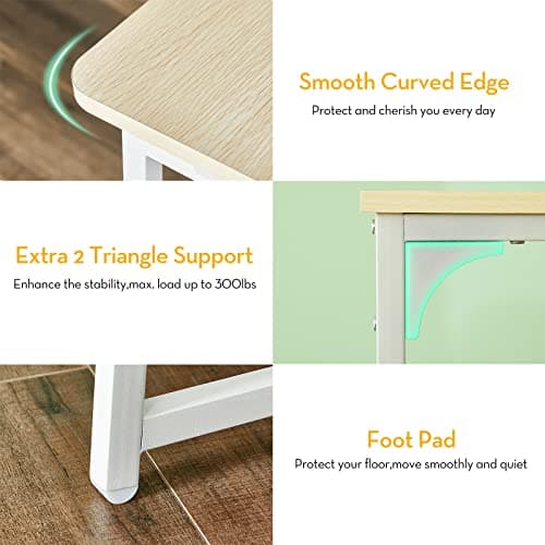 WOHOMO Folding Desk, Small Foldable Desk 31.5" for Small Spaces, Space Saving Computer Table Writing Workstation for Home Office, Easy Assembly, Oak 8