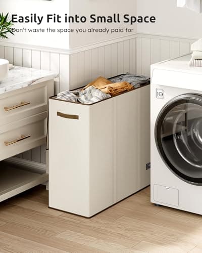 SOLEDI 180L Laundry Hamper 3 Section, Extra Large Laundry Hamper with Lid, Dirty Clothes Hamper with Sturdy Handle, Large Laundry Basket Organizer for Laundry Room, Bedroom, Hampers for Laundry 5