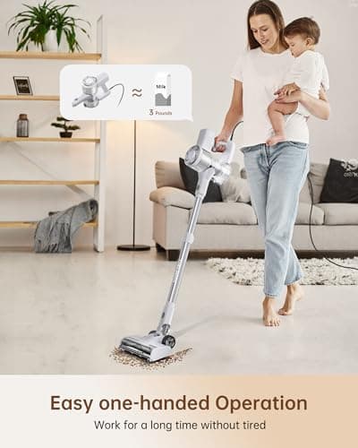 FABULETTA 23Ft Corded Stick Vacuum, 600W Power Stick Vacuum with Telescopic Alloy Tube, 6 in 1 Ultra- Light Corded Vacuums Cleaner Converts to a Hand Vacuums, Great for Pet Hair & Hard Floor 5