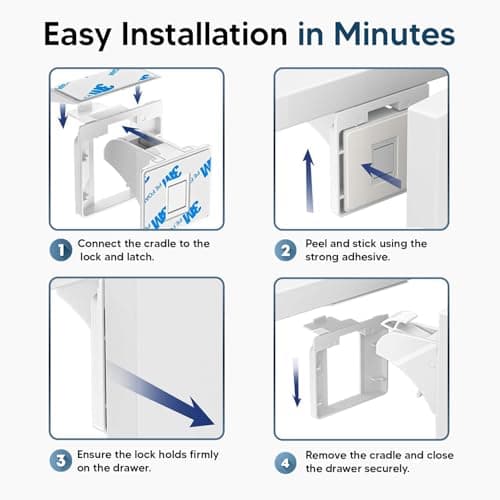 Blessimo® 12 Pack Magnetic Cabinet Locks Baby Proofing with 12 locks and 2 Keys - Child Locks For Kitchen, Cabinets and Drawers - 3M Adhesive Easy Installation 7