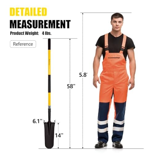 Nohovu Shovel for Digging, Heavy Duty Shovel with Fiberglass Handle, 58 Inches 8