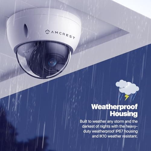 Amcrest UltraHD 4K (8MP) Outdoor Security PoE IP Camera, 3840x2160, 98ft NightVision, 2.8mm Lens, IP67 Weatherproof, IK10 Vandal Resistant Dome, MicroSD Recording, White (IP8M-2493EW-AI-V3) 6