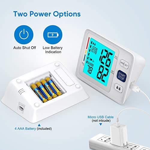 Blood Pressure Monitor for Home Use Extra Large Cuff Automatic Digital Blood Pressure Machine 9-17''&13-21''Adjustable Blood Pressure Cuff- Backlit Display 2x500 Memories 4AAA Batteries Carrying Case1 5