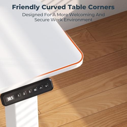 FitStand 4 Legs Standing Desk, Large 79x31 Inches Electric Adjustable Height Desks with Splice Board, Stand Up Desks Home Office Computer Workstation, White 6