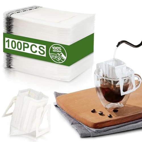 CARGEN 100Pcs Portable Coffee Filter Paper Bag - Hanging Ear Drip Coffee Bags Single Serve Disposable Pour Over Filter Bag for Camping, Backpacking, Travel, Office, Home, Outdoor and on the go
