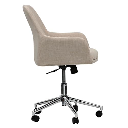 Workspace by Alera Mid-Century Task Chair, Supports Up to 275 lb, 18.9" to 22.24" Seat Height, Cream Seat, Cream Back 19