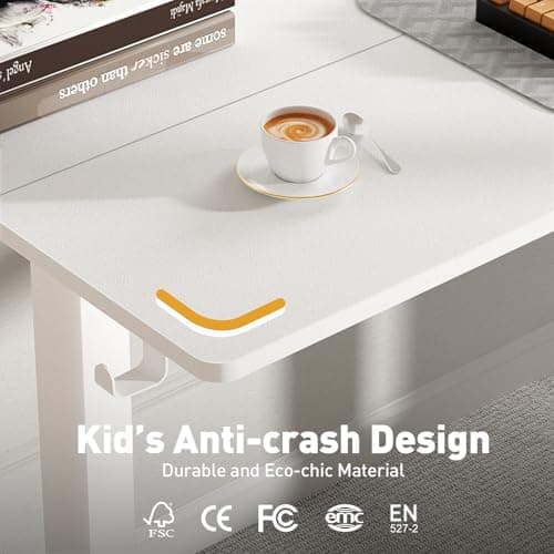 VVENACE 48 x 24 Inch Electric Standing Desk Adjustable Height, Sit Stand Desk with Wheels, Stand up Desk for Home Office, Computer Workstation (Spliced Desktop,White) 8