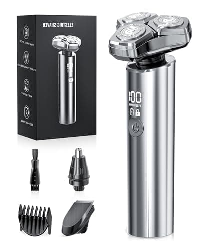 Electric Razor for Men，10,000RPM High-Speed Motor, IPX8 Waterproof, USB Fast Charging, 5-Min Quick Charge & Travel Lock,Black&Gray