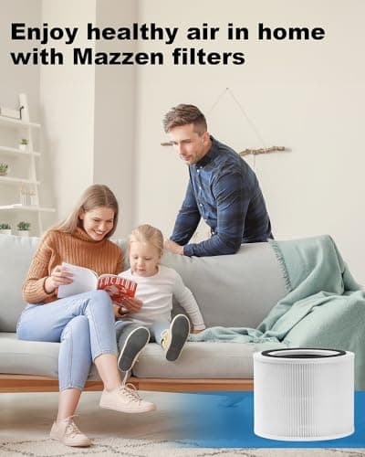 Mazzen Core 300 Replacement Filter for Levoit Air Purifier, 2 Pack Compared to Part # Core 300-RF, 3 in 1 True HEPA and Activiated Carbon Filter 7