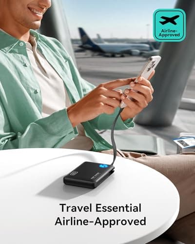 INIU Portable Charger with Flashlight, 45W Fast Charging Tablet Power Bank with USB C Cable, 10000mAh Powerbank, Battery Pack for iPhone 17 16, iPad, Samsung S25 etc Travel Essential, Emergency Light 5