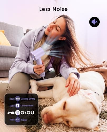 OSOU Hair Dryer, Negative Ionic Hair Dryer, High-Speed Blow Dryer with 110, 000 RPM Brushless Motor, Fast Drying Lightweight Travel Hairdryer, Low Noise Home Hair Dryer with Smooth Nozzle 6