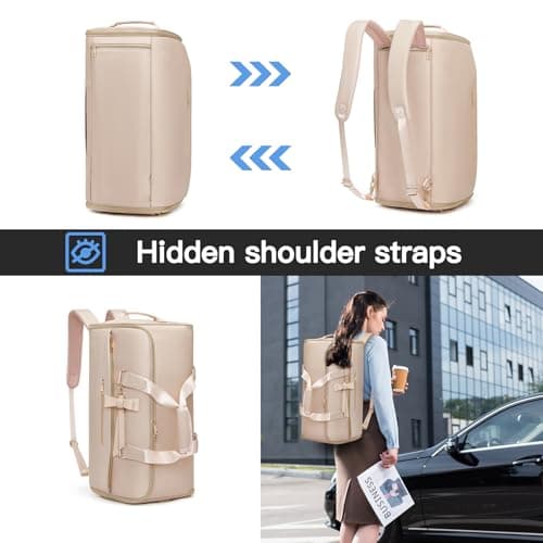 Garment Duffle Bags for Travel,Moulyan Convertible Garment Bag with Shoe Compartment,3 in 1 Waterproof Travel Suit Bag with Shoulder Strap for Women 6